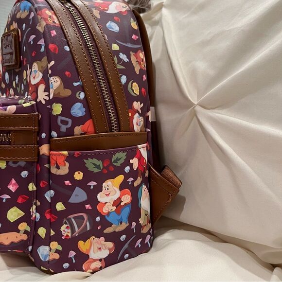Loungefly Disney Snow White and the Seven Dwarfs 85th Anni Mini Backpack NWT - Picture 6 of 10